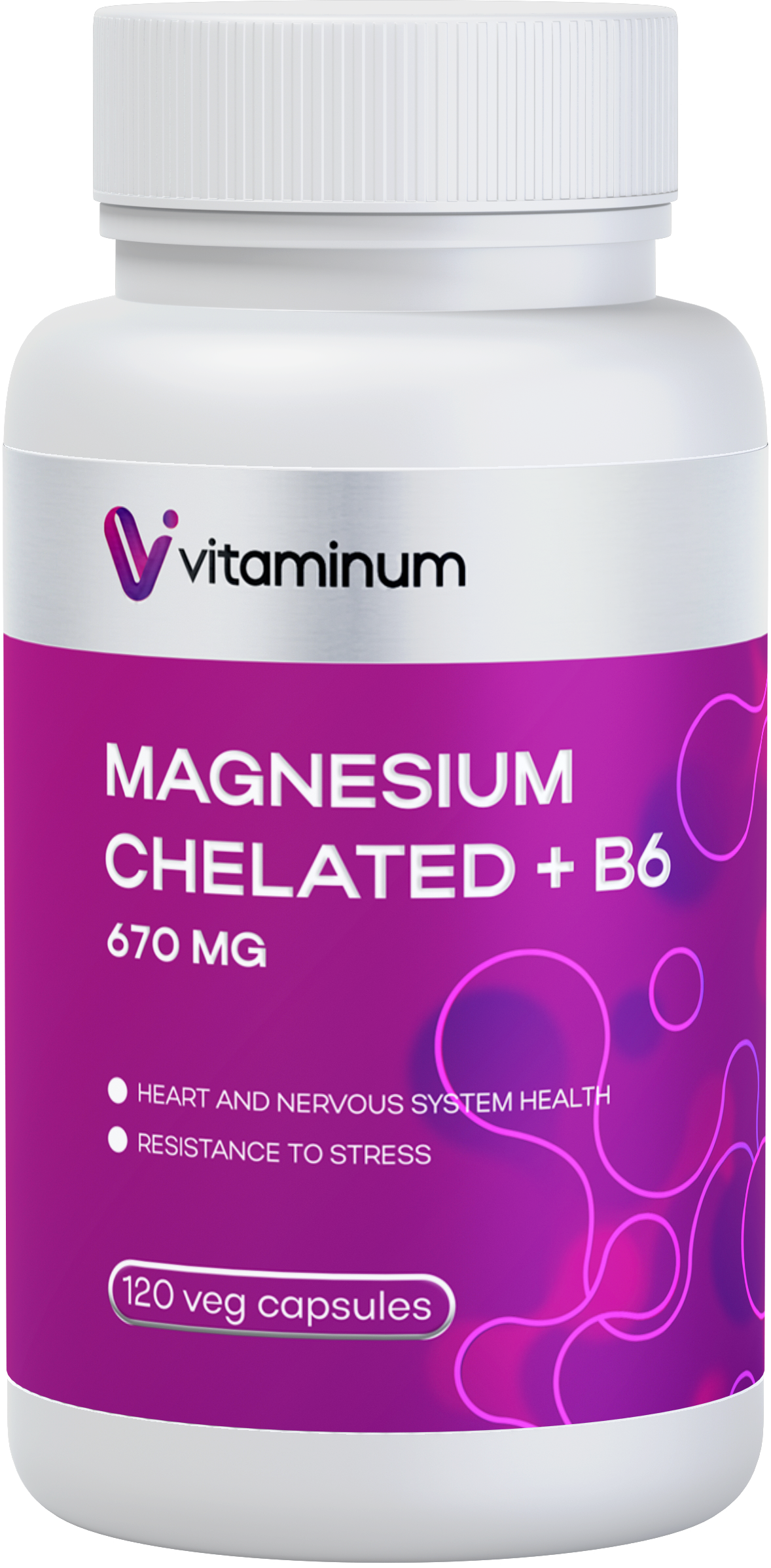 Vitaminum МАГНИЙ ХЕЛАТ + витамин В6 (670 MG) 120 капсул 800 мг  в Кандалакше